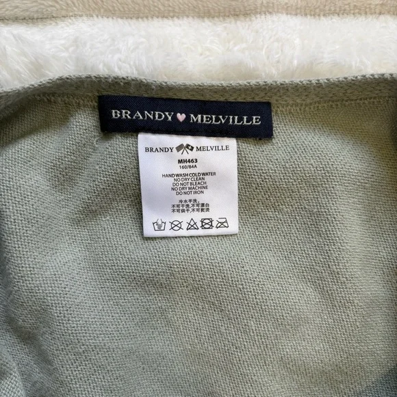 Brandy Melville Cotton Fitted Crop Camisole Light Green - Picture 3 of 6